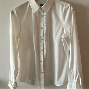 Women’s white tuxedo Talbots shirt. Size 12